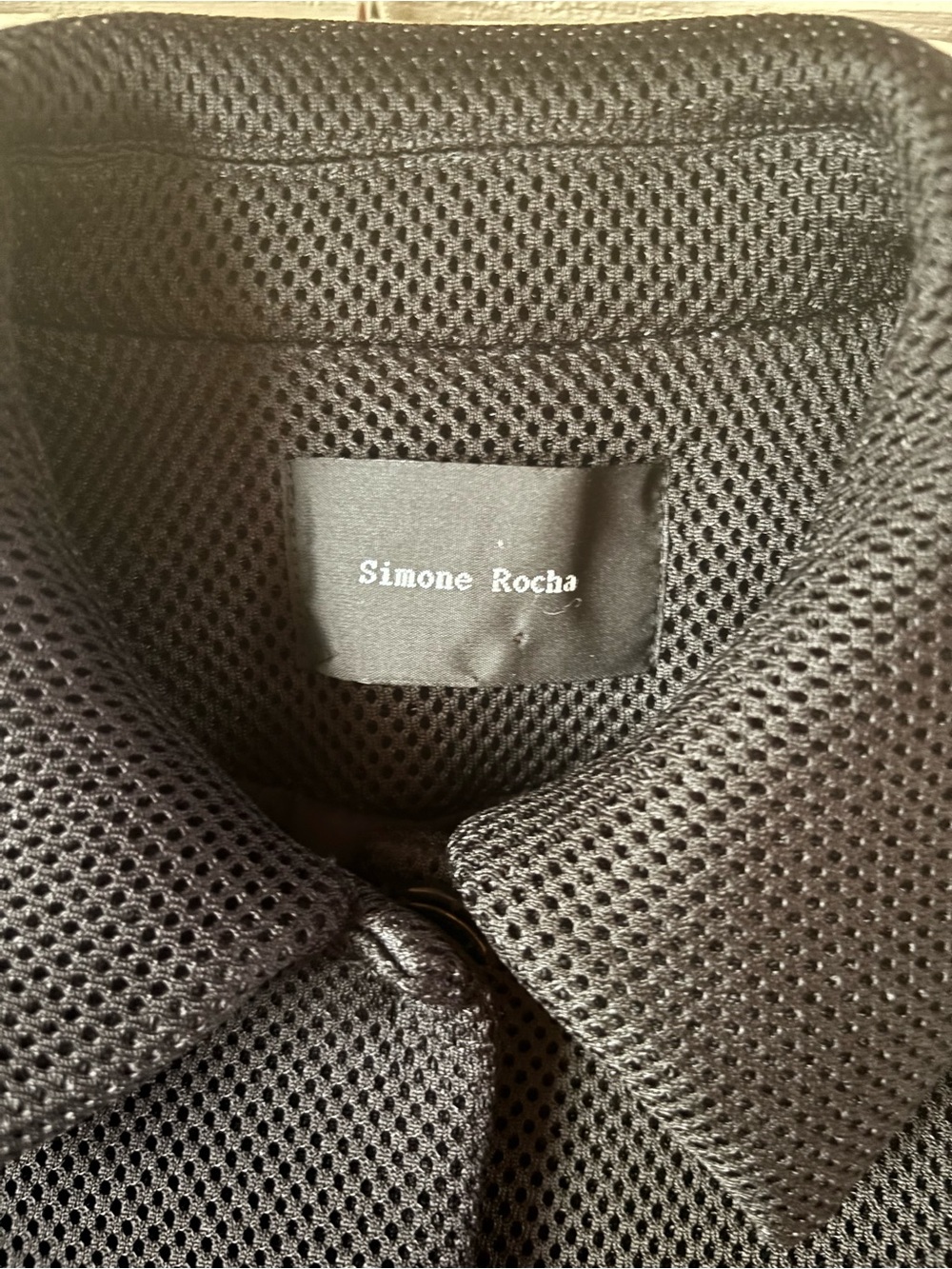 Simone Rocha Black Textured Cropped Blazer - Picture 2 of 3